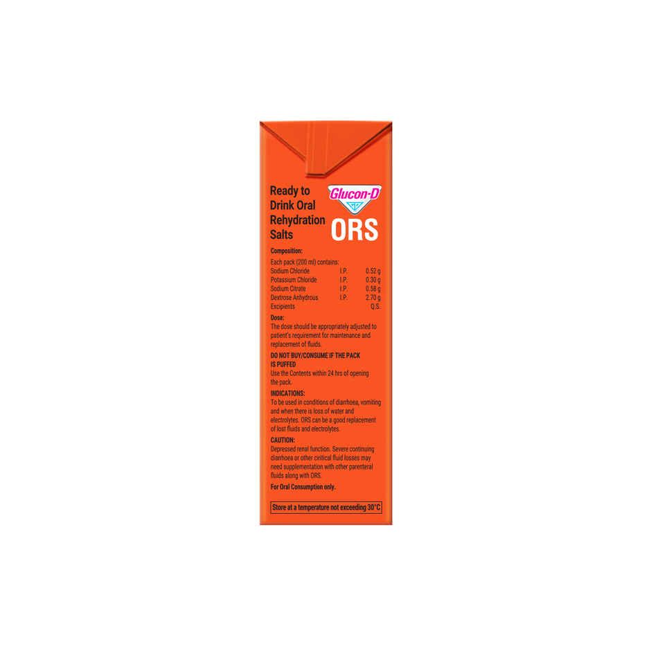 Glucon D ORS Energy Drink Orange Flavour with Electrolytes