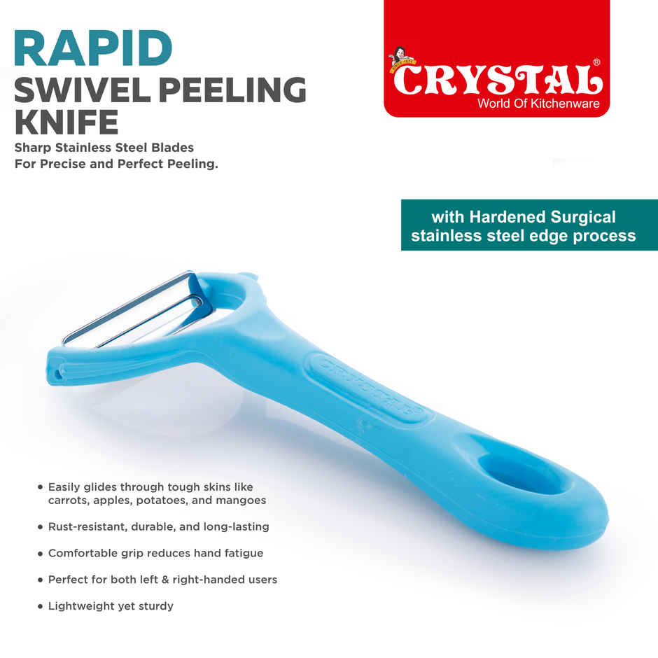 Crystal Rapid Swivel Peeler Hardened Surgical Steel Blades Perfect For Fruit And Vegetables
