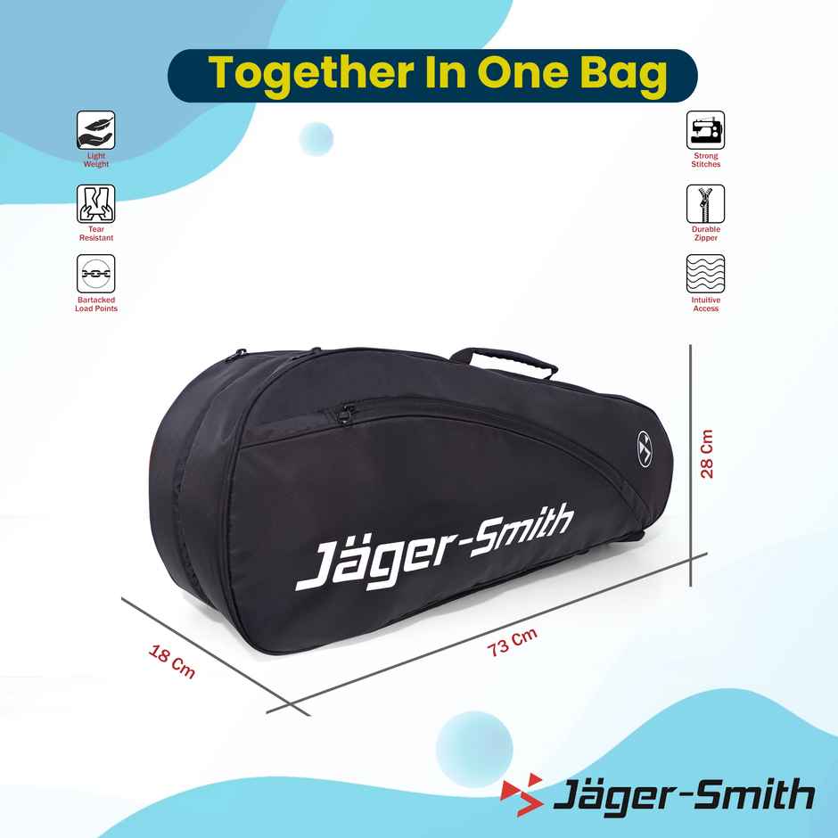 Jager-Smith Shine (Two Compartment) Isoft Padded Straps | Spill Proof | Durable (Black, Kit Bag)