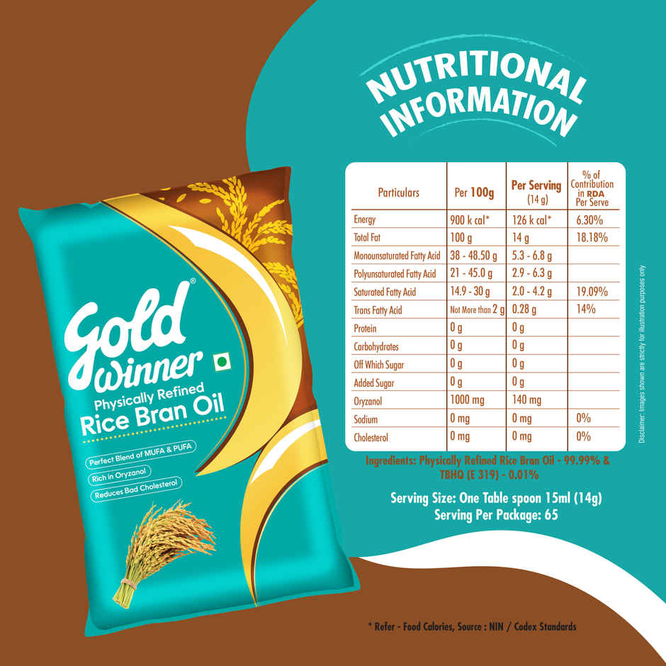 Gold Winner Refined Rice Bran Oil | Pouch