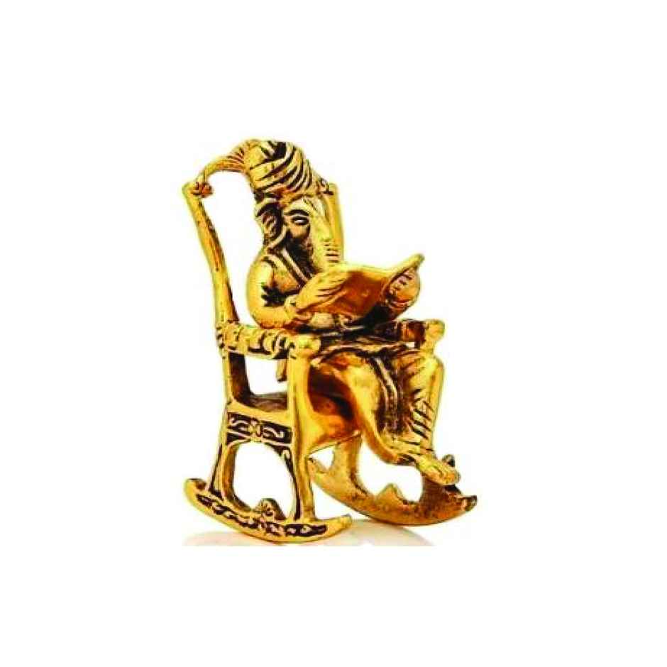 Diya Ganesh Ji with Tree Shape Mukut in Gold Polish | Devnidhi