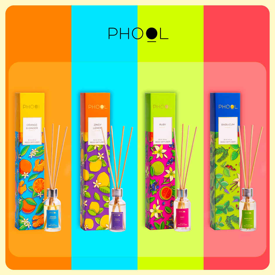Phool Zingy Lemon Reed Diffuser Set