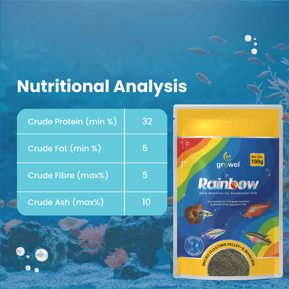 Growel Rainbow Micro Floating Pellets | Highly Digestible & Nutritious Fish Food