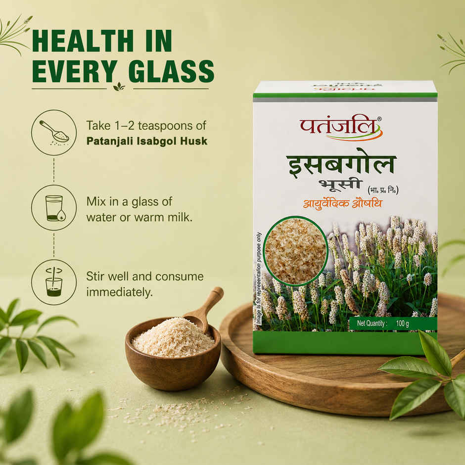 Patanjali Isabgol - Psyllium Husk, Natural Fibre, Digestive Relief & Constipation 
