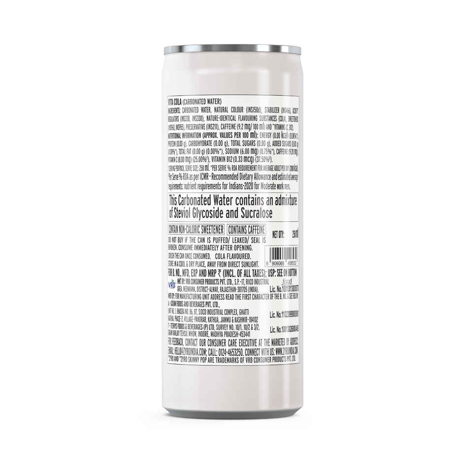 Zyro by Karan Aujla | Zero Sugar Vita Cola (250ml)
