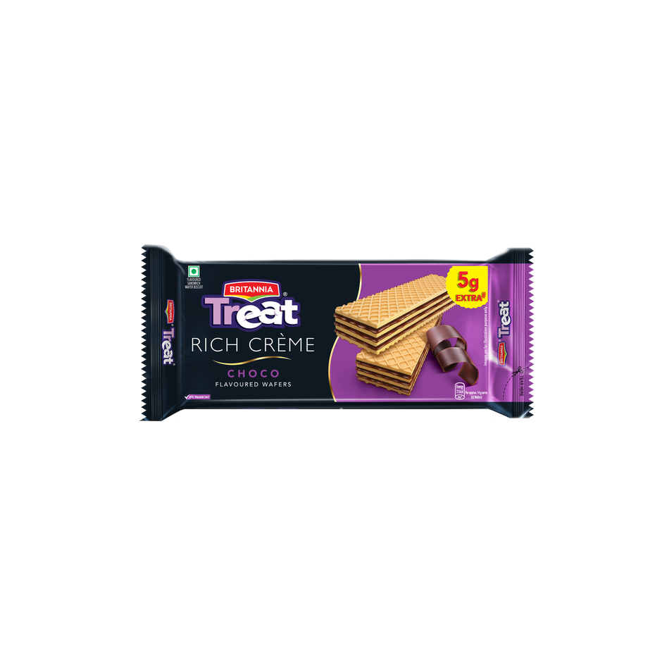 Britannia Treart Creme Wafers Chocolate(60gms) & Britannia Treat Creme Wafers - Vanilla(60gms) Combo