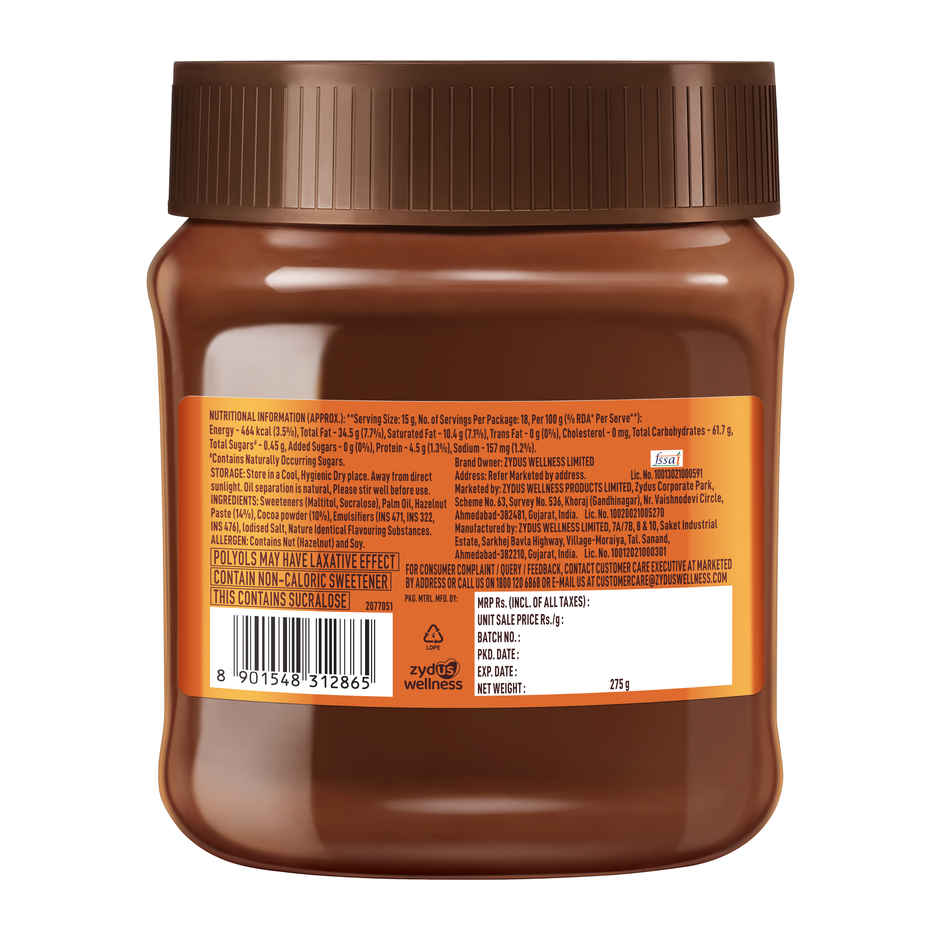 Sugar Free DLite Choco Hazelnut Spread No Added Sugar