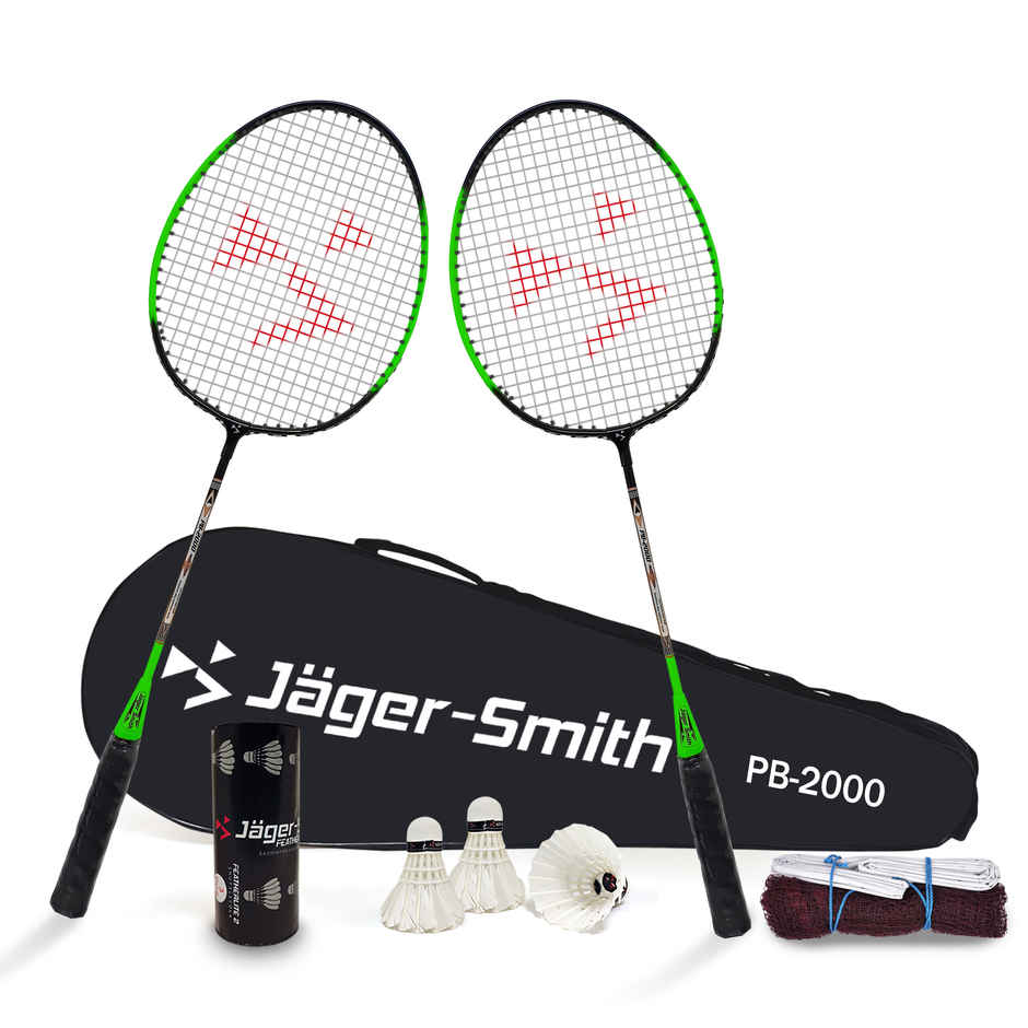 Jager Smith PB 2000 Combo with Feather Shuttles Net and Cover | Green