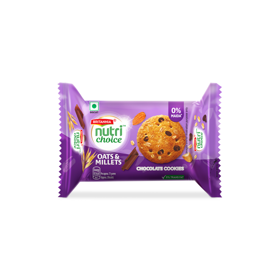 Britannia NutriChoice Chocolate and Almond Oats Biscuits | Combo