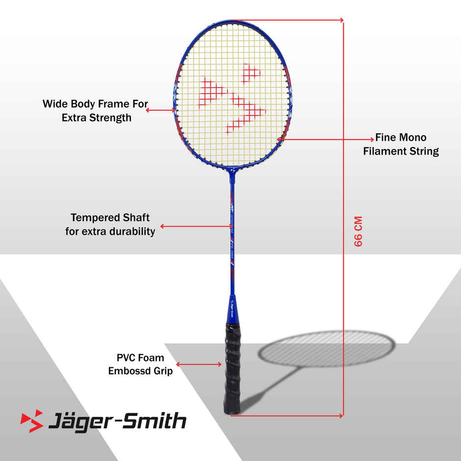 Jager Smith PB 3000 Full Cover Badminton Racquet | Blue