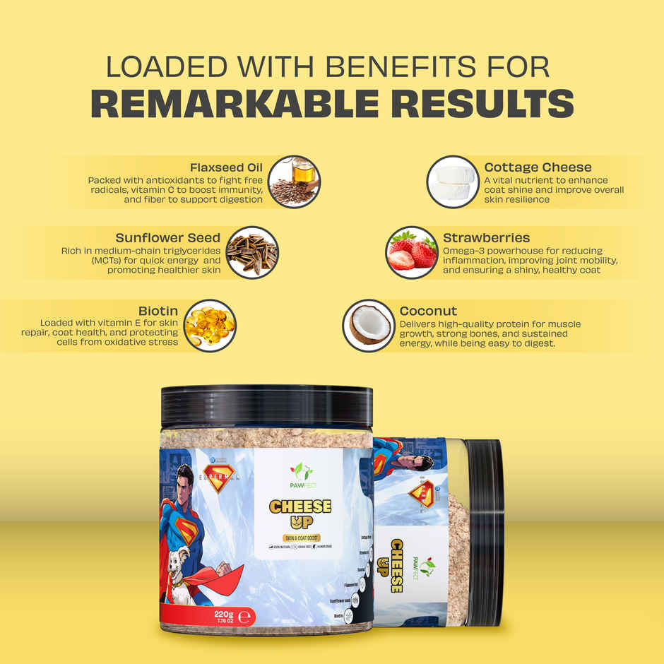 Pawfect Cheese Up Skin & Coat Boost Daily Food Topper for Dogs