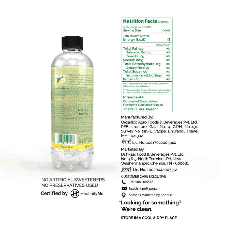 Polka Pop Ginger Sparkling Water