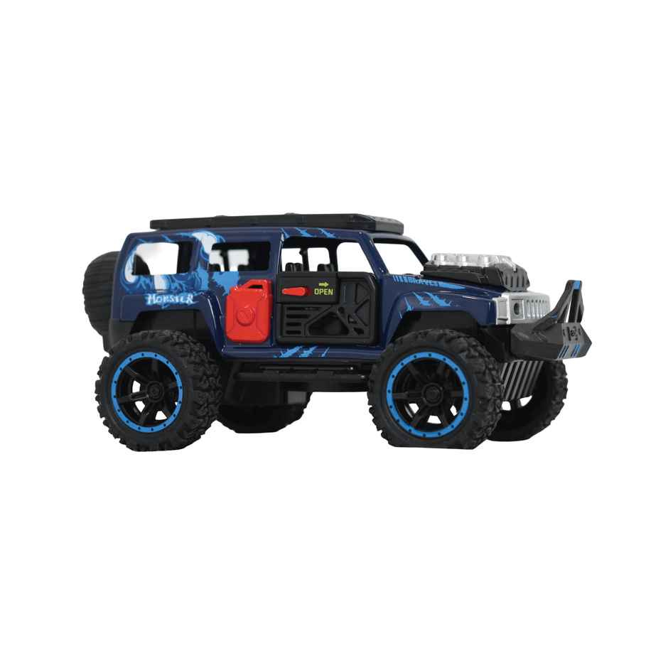 Tak Tak Toys Die Cast Off Road Monster Car with Metal Body 4-Seater Openable Doors Blue