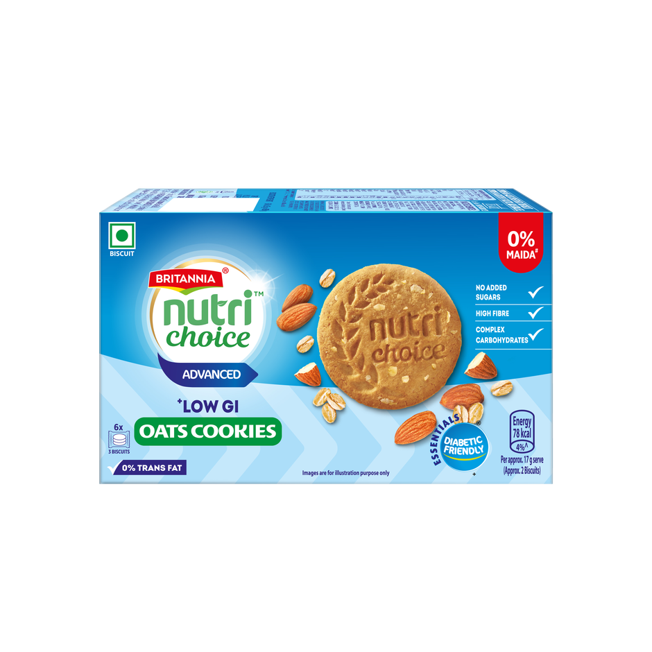 Britannia Nutrichoice Oats Cookies Diabetic Friendly