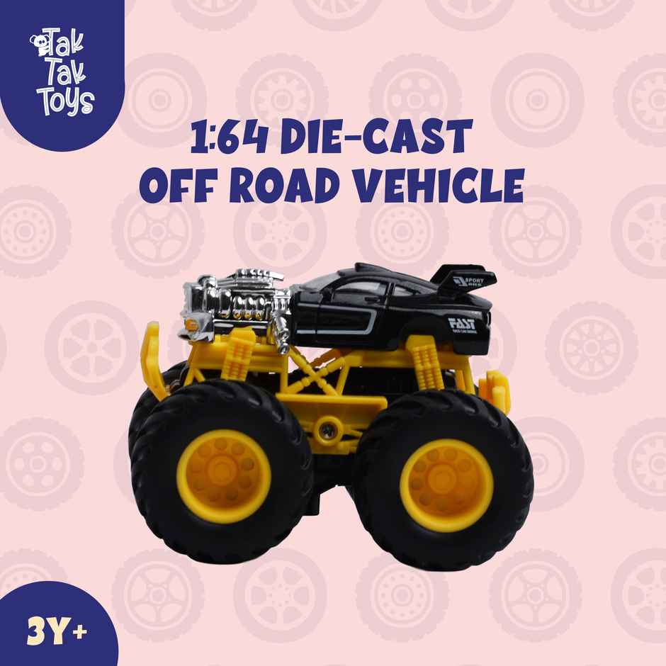 Tak Tak Toys 1:64 Die Cast Turbo Pull Pack Truck Toy Monster Car with Metal Body for Kids Action 05