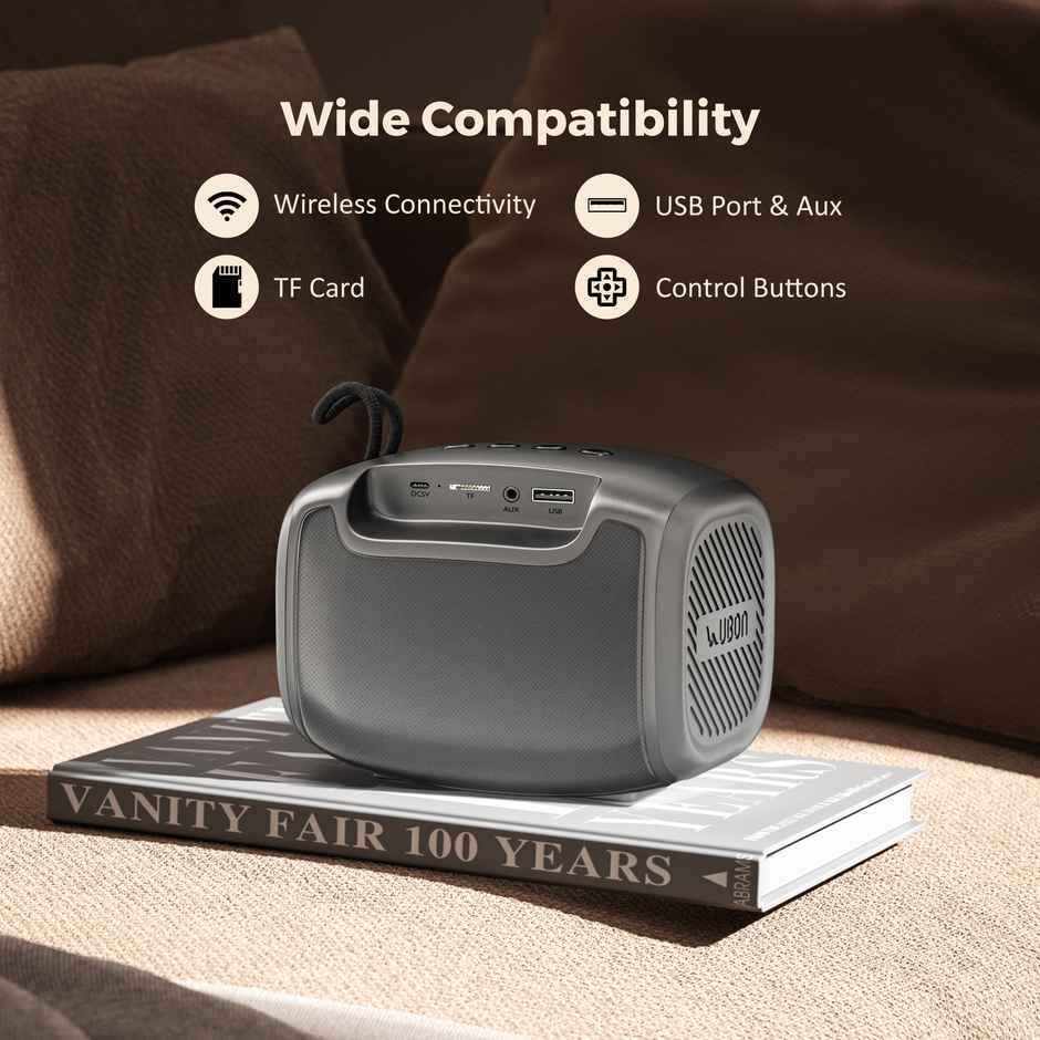 UBON Yodha SP-42, 10 watt Bluetooth Speaker, 10 Hours Long Playtime, RGB Lights | Black