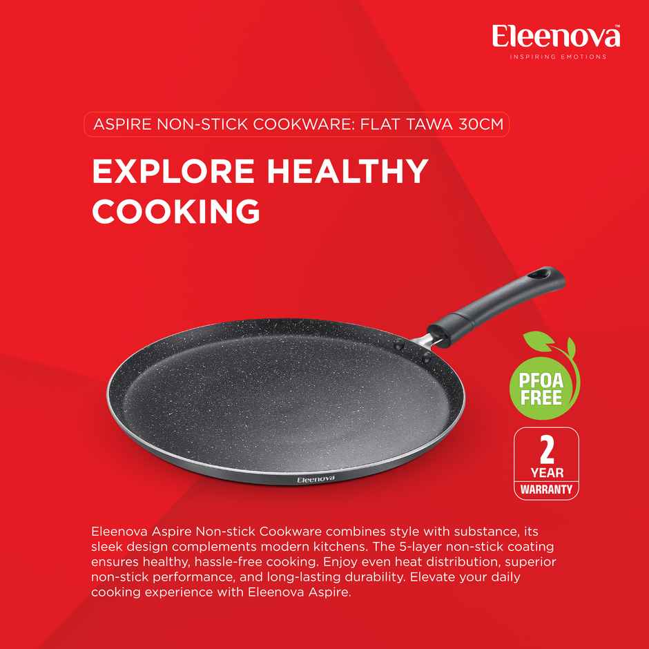 Eleenova Aspire Non | Stick Cookware | Flat Tawa 30 Cm