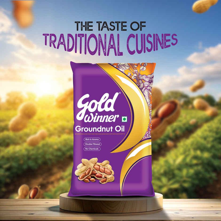 Gold Winner Cardia Filtered Groundnut Oil Standup | Pouch