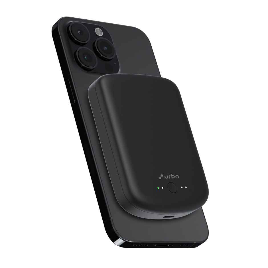 URBN 10000 mAh Magsafe Power Bank | 15W Fast Wireless Charging | Type C Input/Output (Black)