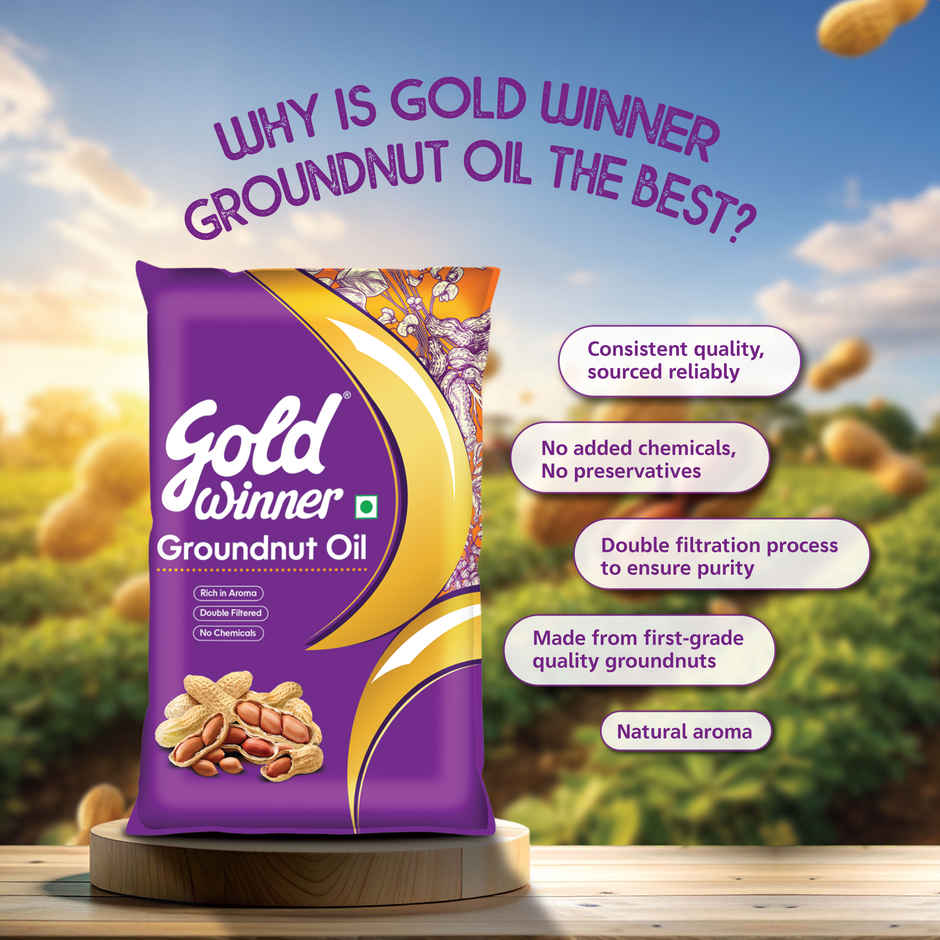 Gold Winner Cardia Filtered Groundnut Oil Standup | Pouch