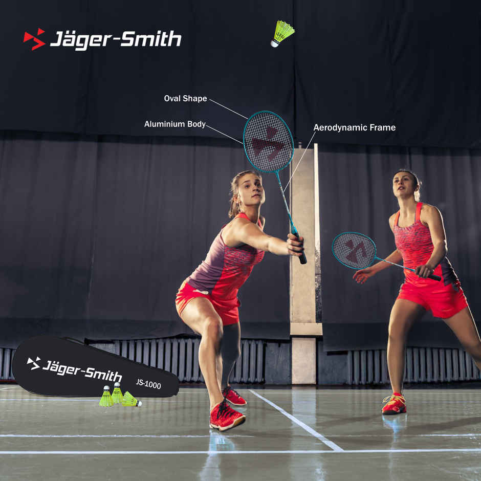 Jager Smith JS1000 Aluminium Badminton Racquet | Turquoise Blue