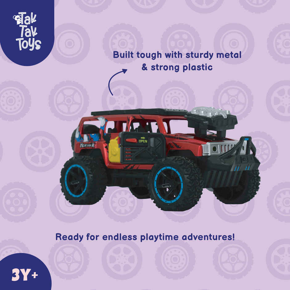 Tak Tak Toys 1:32 Die Cast Off Road Monster Car with Metal Body 4-Seater Openable Doors