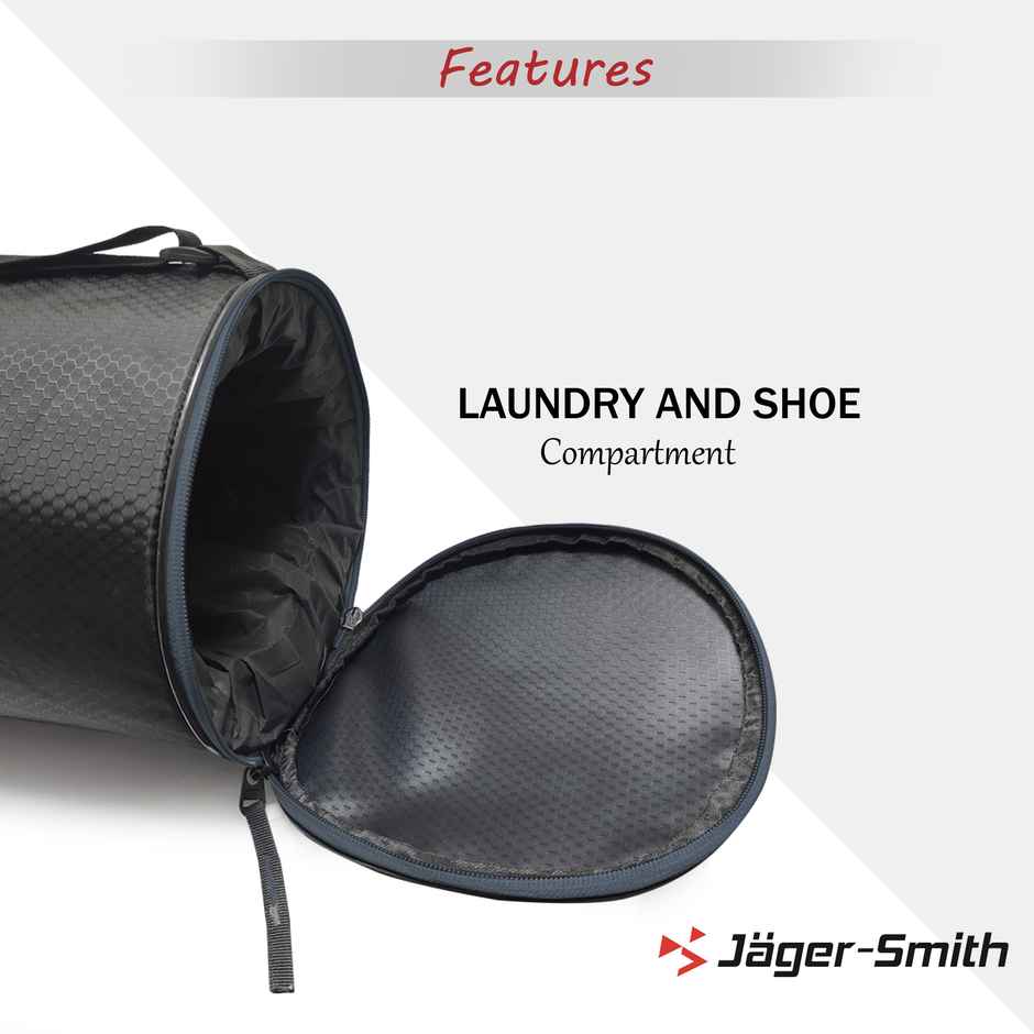 Jager-Smith Unisex Solid Polyester 23 L Gym Bag | Black and Grey