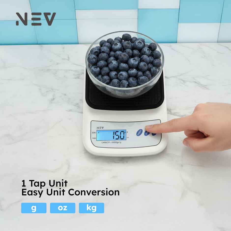 NEV PREPPO Digital Kitchen Scale | 10 kg Capacity | Black