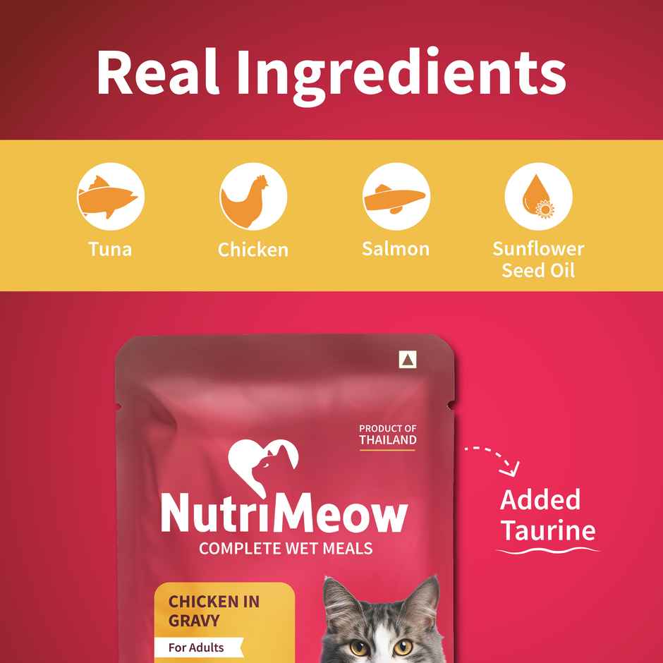 NutriMeow Chicken In Gravy Adult Cat Wet Food