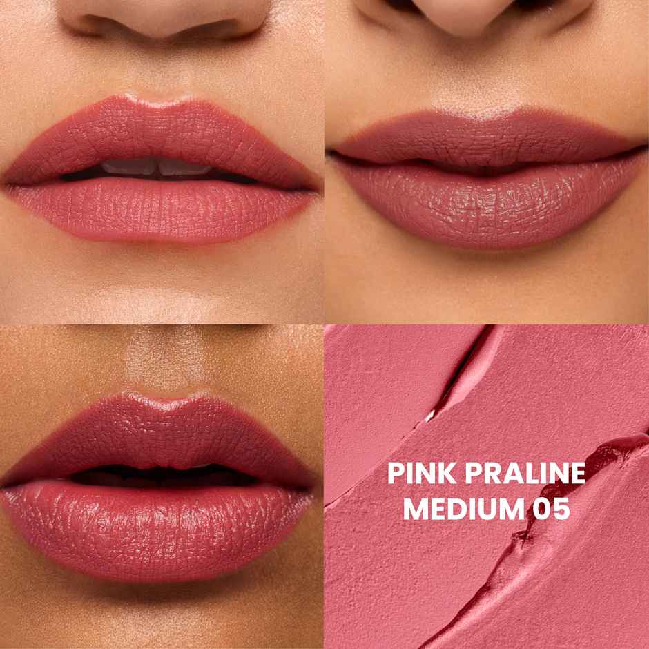 Typsy Beauty Cocoa Peptide Velvet Matte Lipstick Pink Praline Medium | Hydrating | Bullet Lipstick