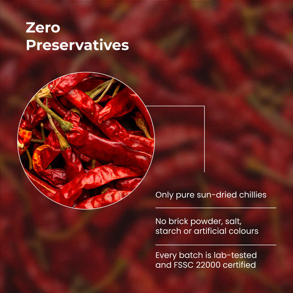 Khetika Red Chilli Powder | Guntur Chilli | Stone Ground | Toxin Free | No Added Preservatives