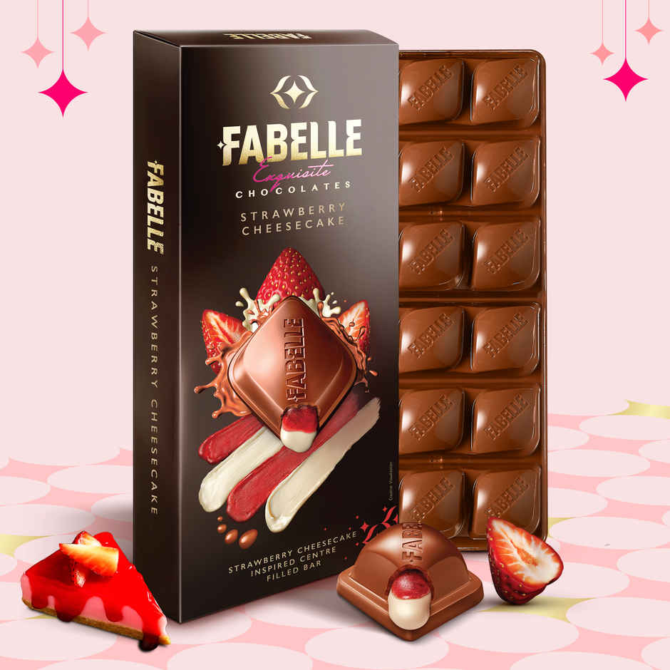 Fabelle Luxury Chocolates Strawberry Cheesecake Handcrafted Bar