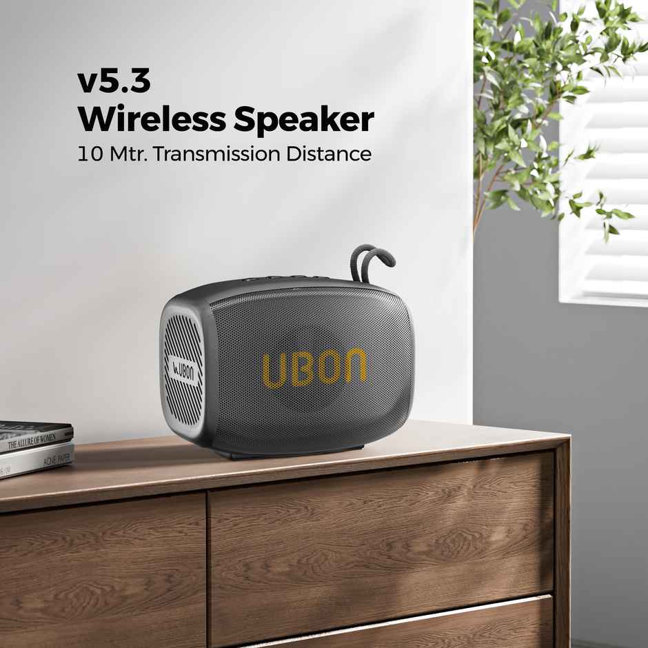 UBON 10W Bluetooth Speaker | 10hrs Playtime | RGB Lights | BT v5.3 | USB, Aux, TF Card