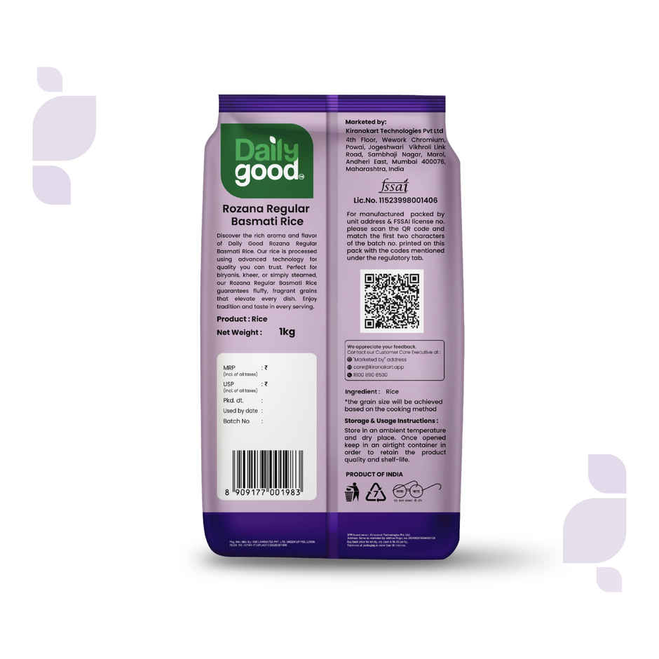 Daily Good Rozana Regular Basmati Rice | Medium Grain