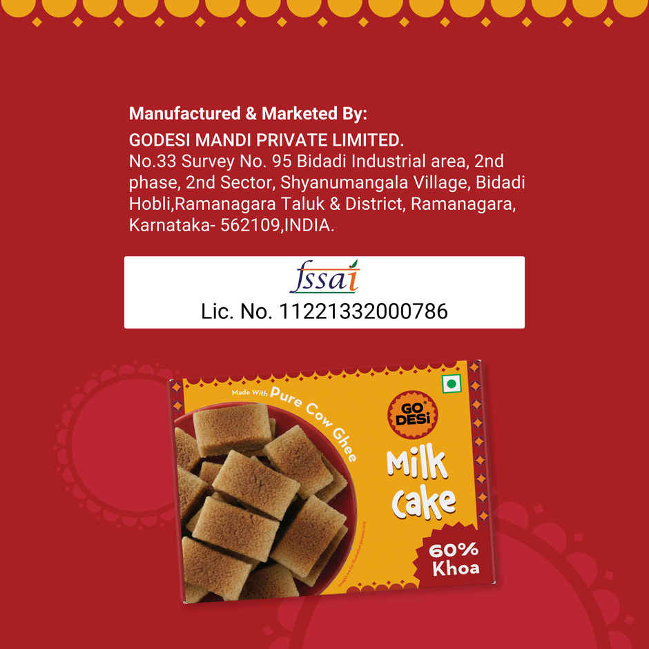 GO DESi Milk Cake | 55% Khoa | With Pure Cow Ghee
