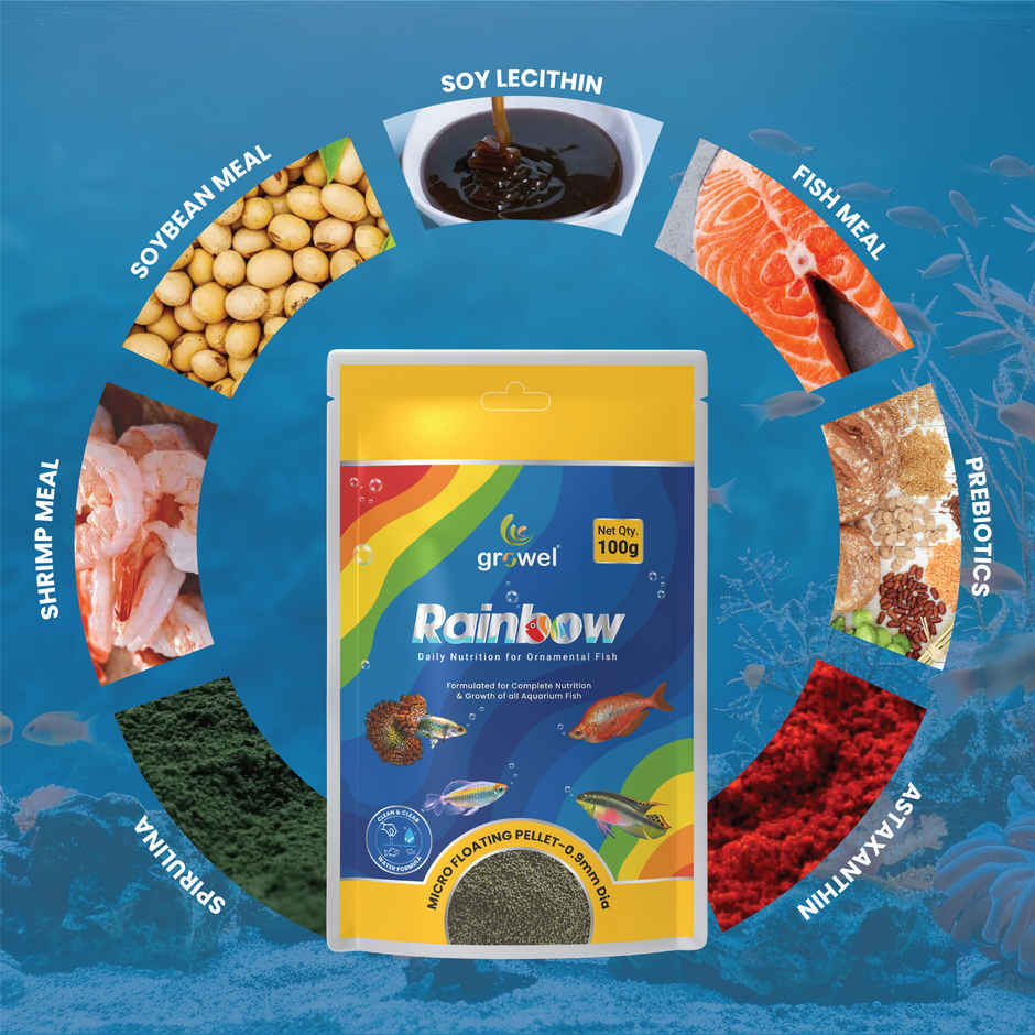 Growel Rainbow Micro Floating Pellets | Highly Digestible & Nutritious Fish Food