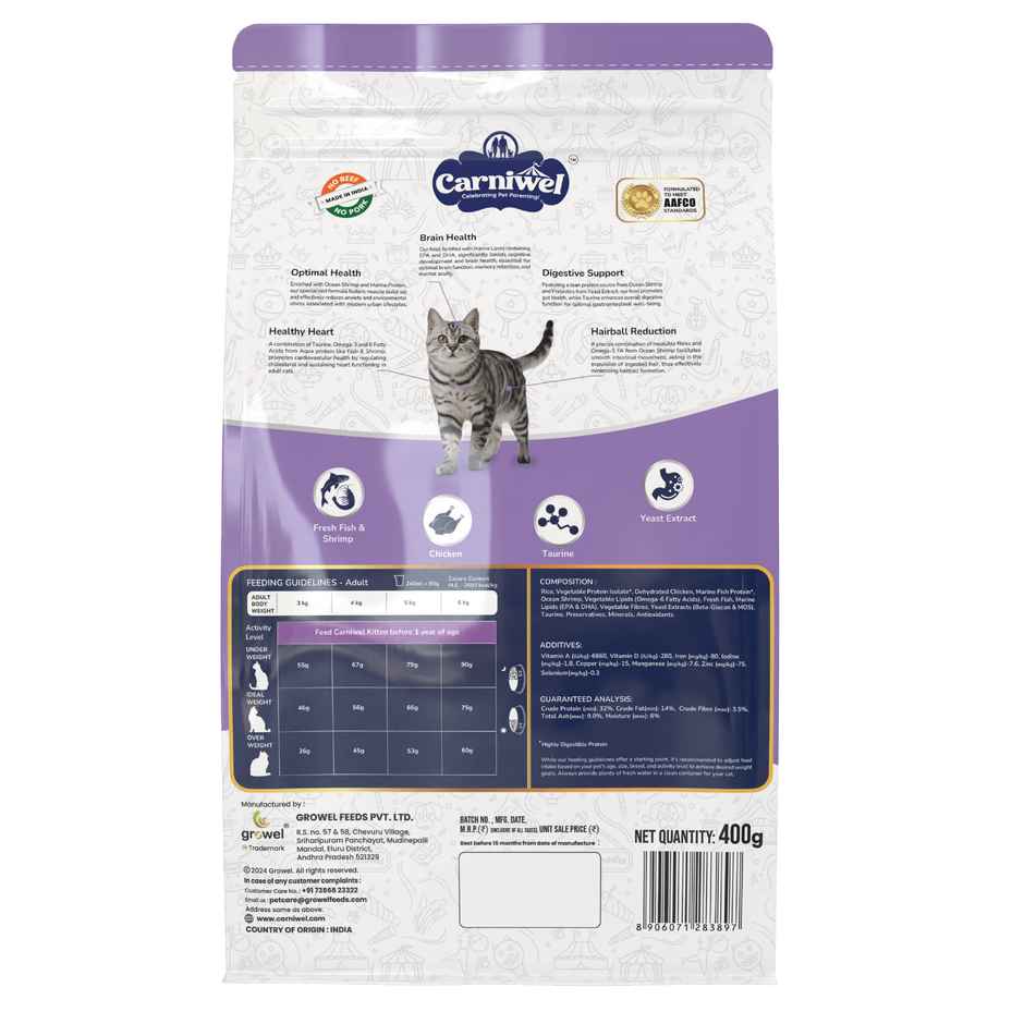 Carniwel Fresh Fish And Shrimp Dry Cat FOOD | Adult