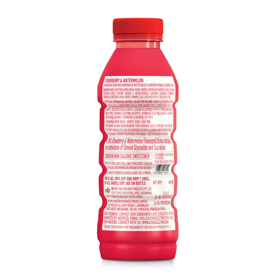 Zyro by Karan Aujla Hydration Drink | Zero Sugar | Strawberry & Watermelon