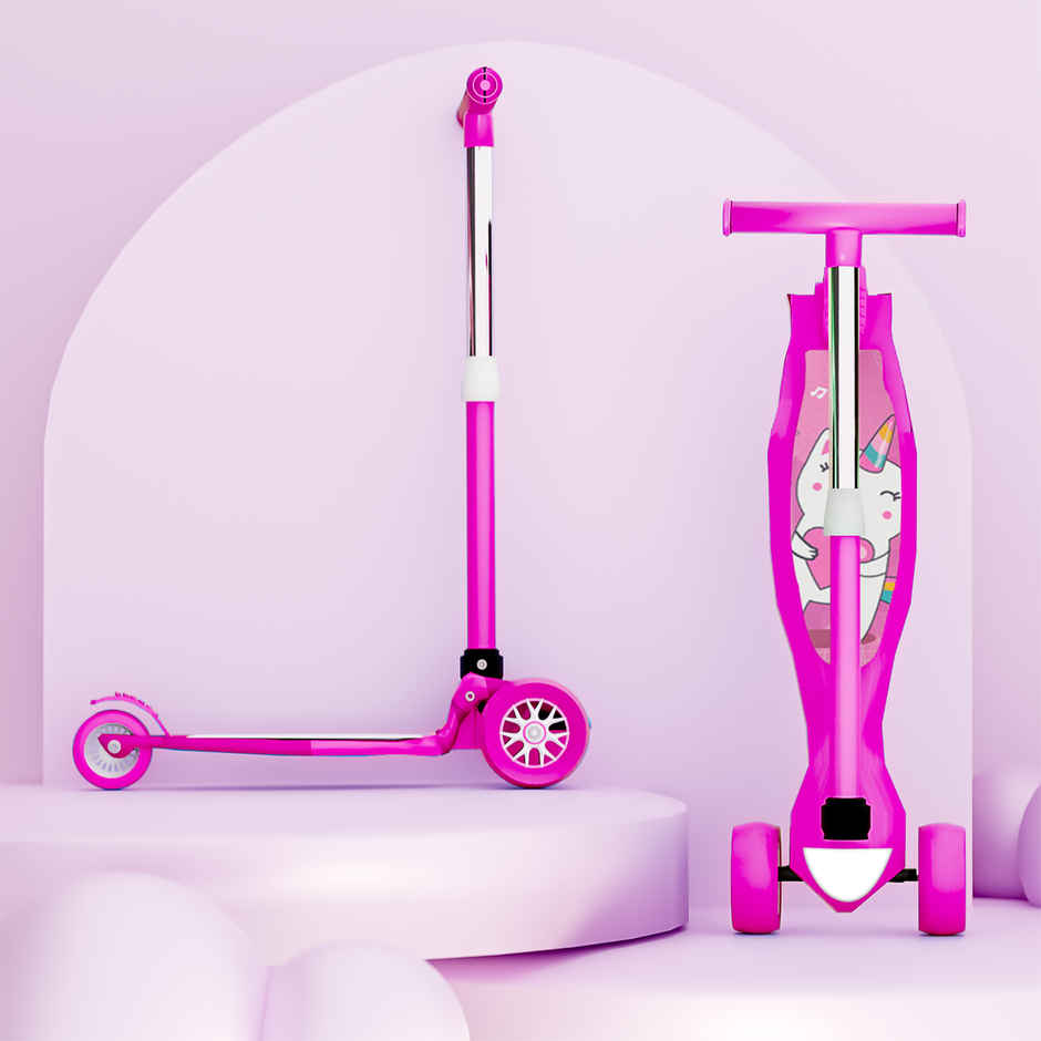 Little Olive Tikes Adjustable Scooter with Wide Brakes, Foldable, for Kids (3-7 Years, Pink)