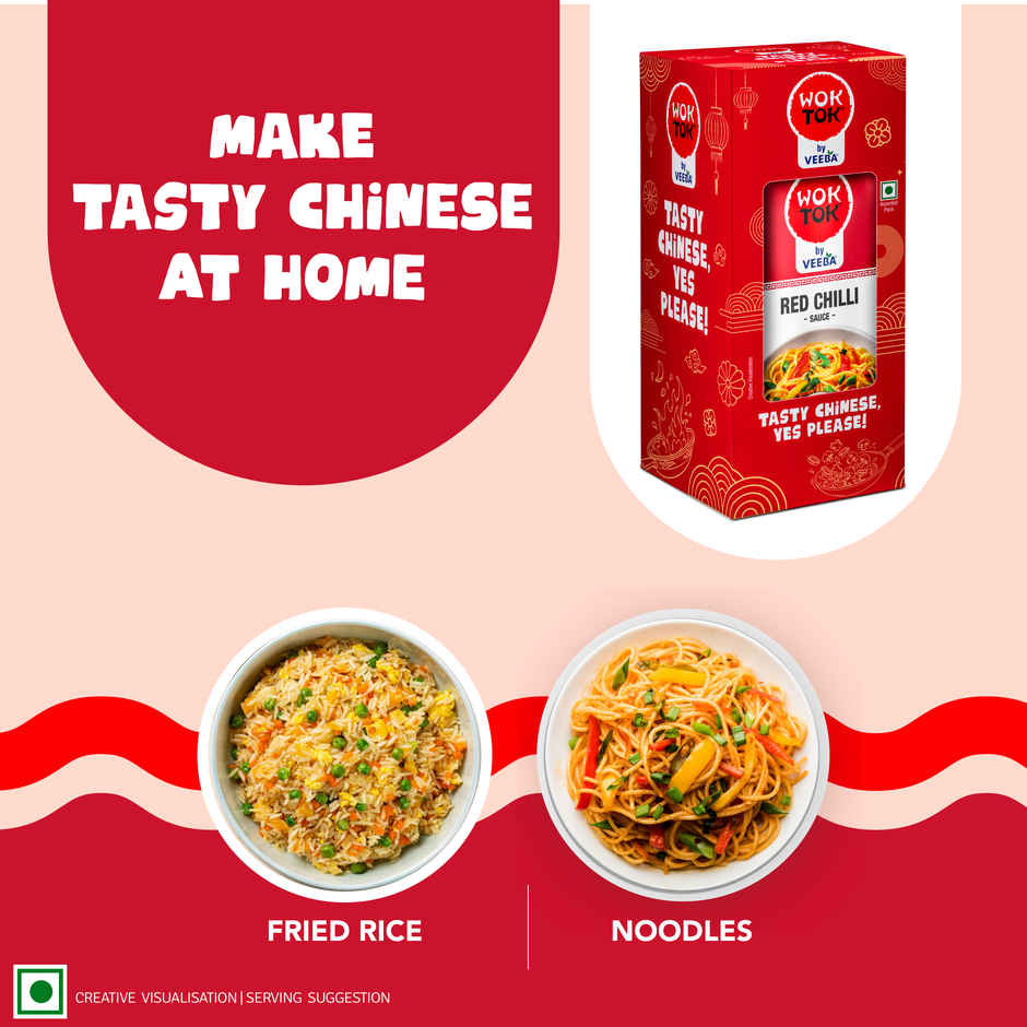Wok Tok By Veeba Green Chilli Sauce + Red Chilli Sauce + Soya Sauce Pouch Combo