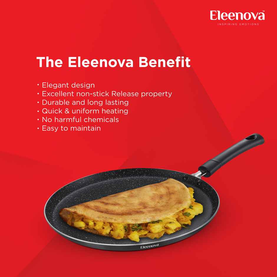 Eleenova Aspire Non | Stick Cookware | Flat Tawa 30 Cm