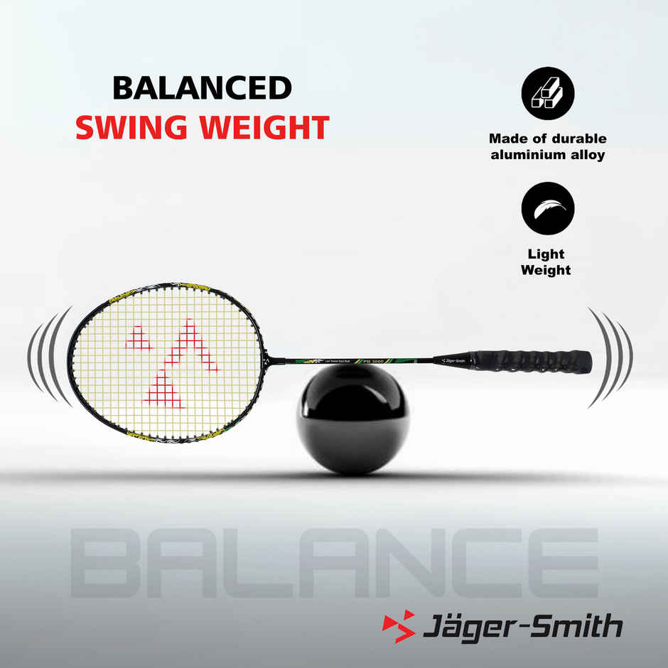 Jager Smith PB 3000 Full Cover Badminton Racquet | Black
