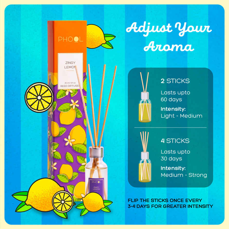 Phool Zingy Lemon Reed Diffuser Set