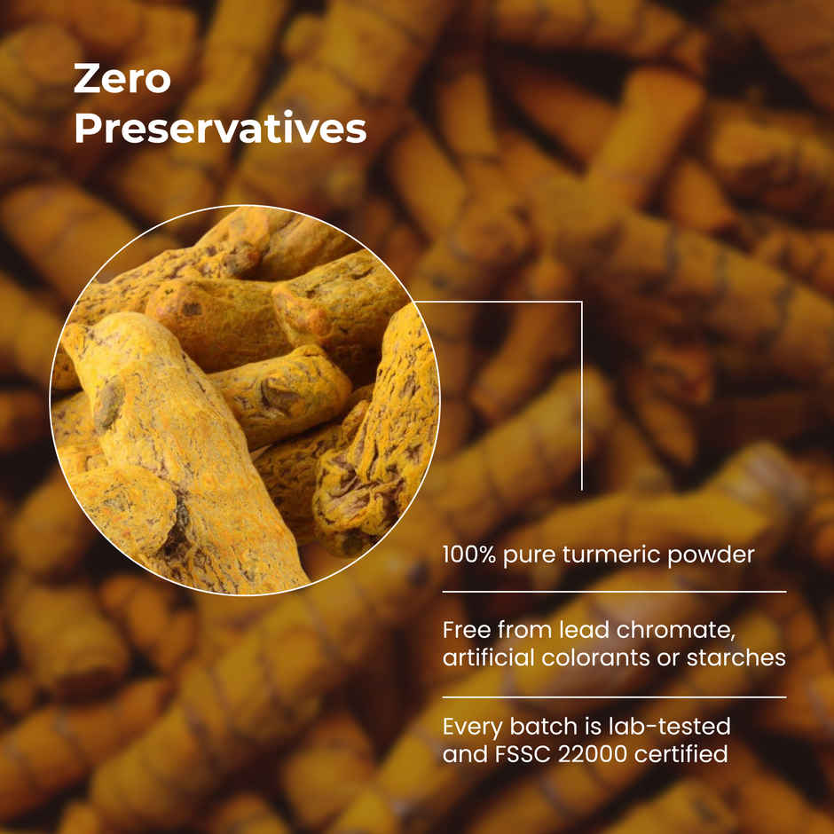 Khetika Stone Ground Turmeric Powder, Single Origin, With Natural Oils, High Curcumin,Reusable Pouch