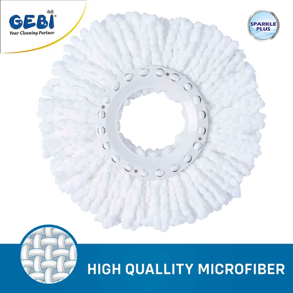 Gebi Sparkle Plus Spin Mop Microfiber Refill for Floor Cleaning Combo