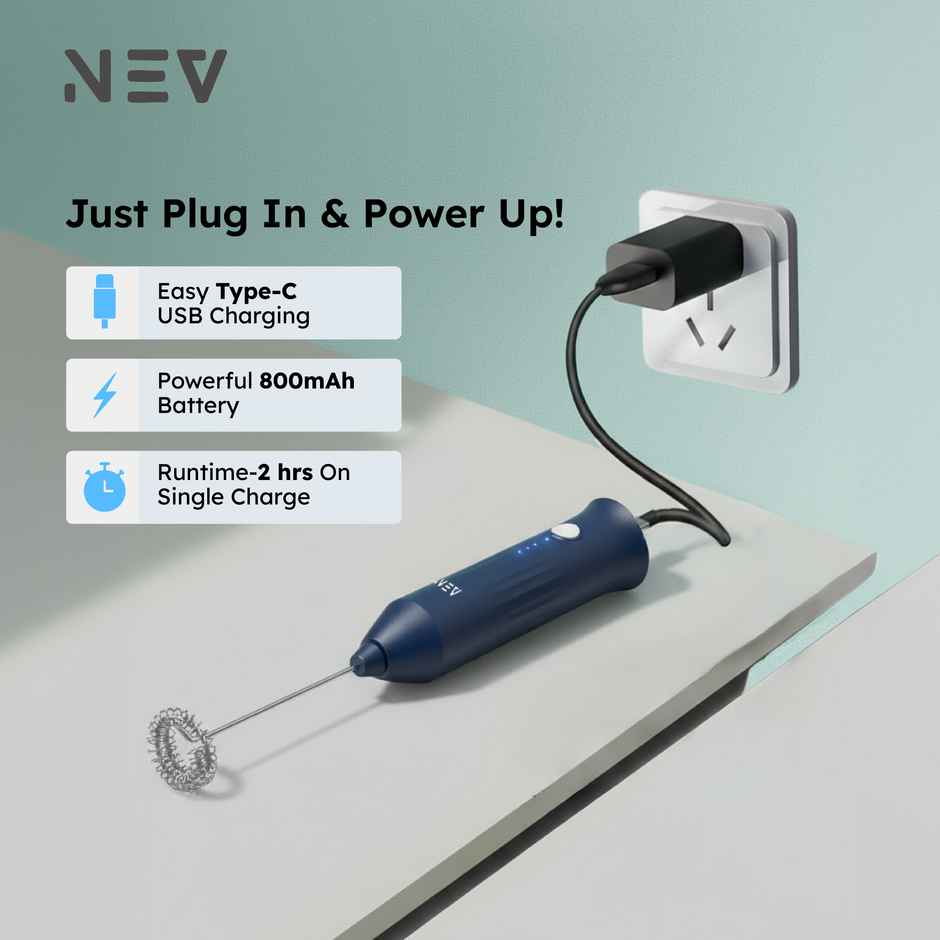 Nev Frothe Flex Milk Frother - Handheld 3-Speed | Type-C USB Charging