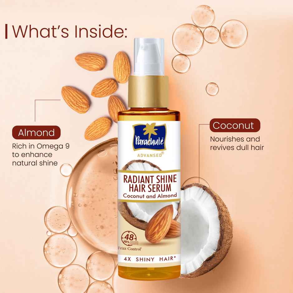 Parachute Advansed Radiant Shine Hair Serum | Coconut & Almond
