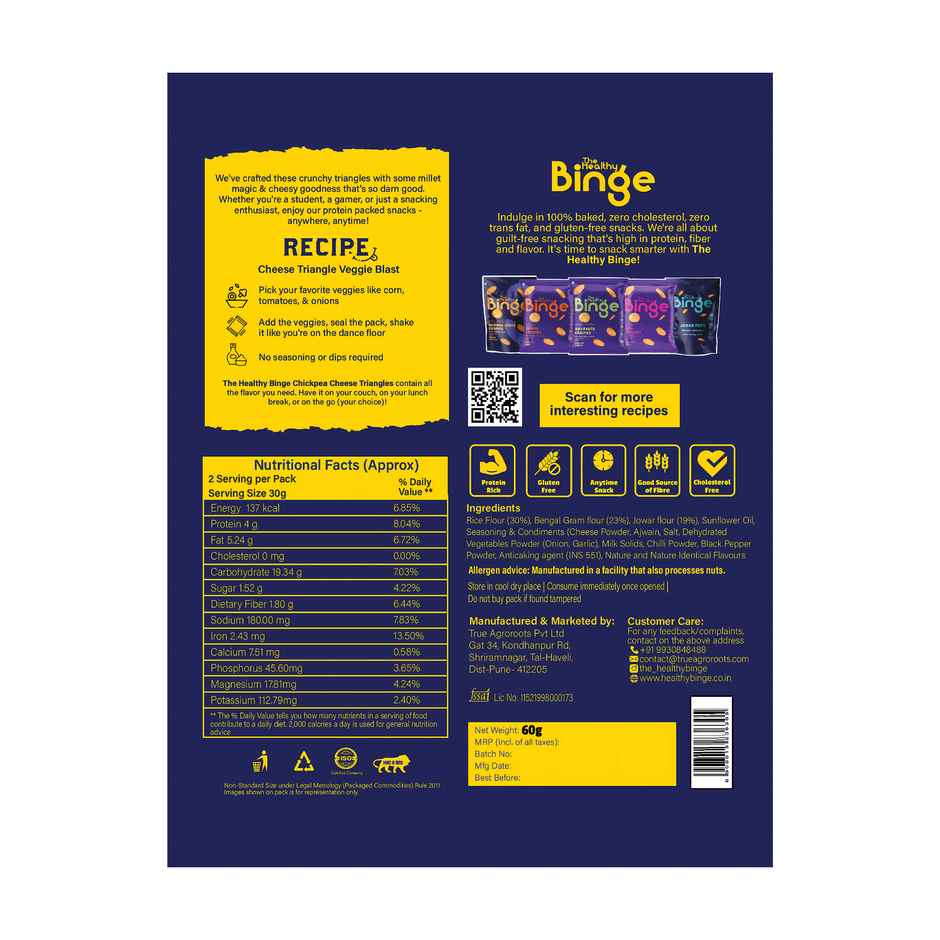 The Healthy Binge Cheese Chickpea Puffs | Crunchy & Enjoyable