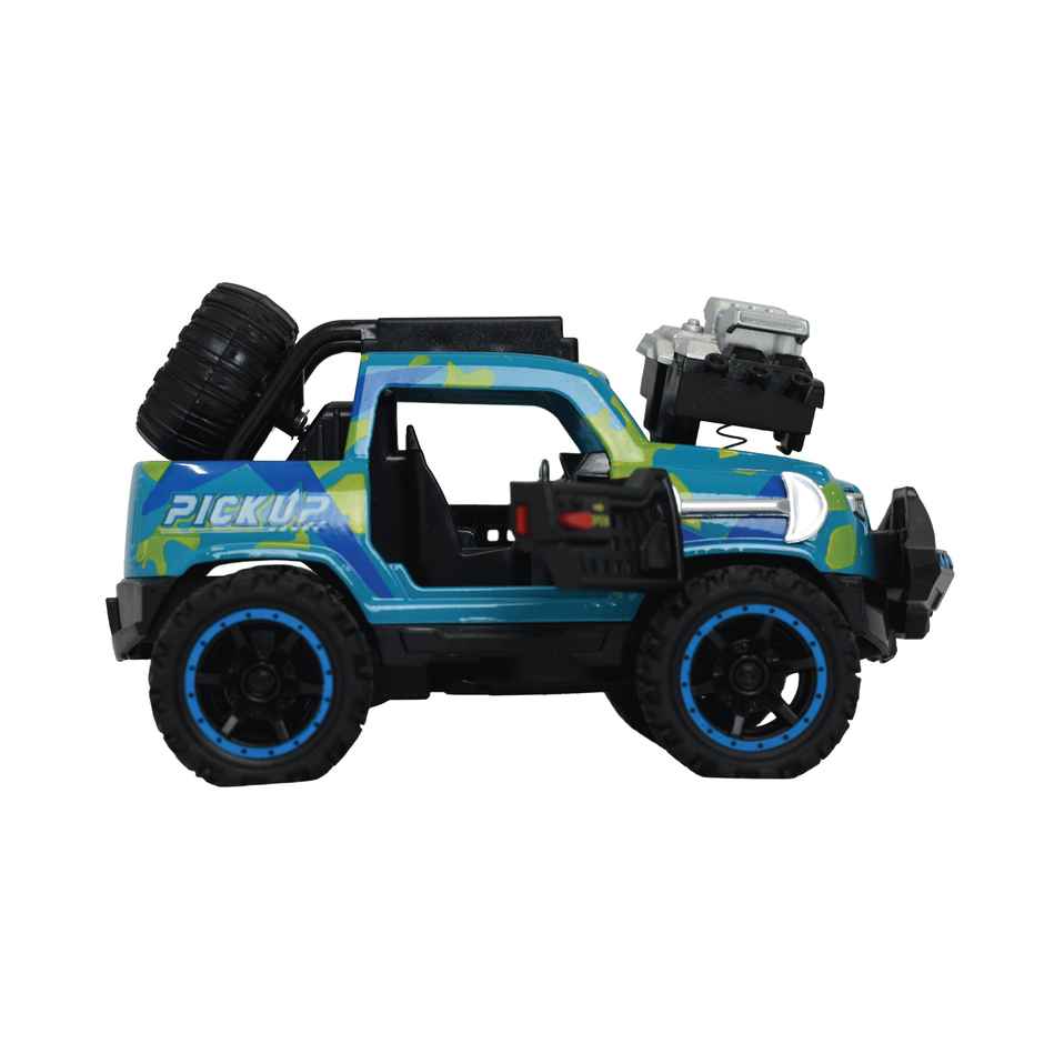 Tak Tak Toys Die Cast Off Road Monster Car with Metal Body 2 Seater Openable Doors Blue