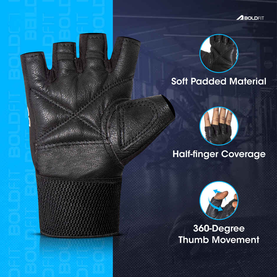 Boldfit Gym Gloves For Men With Wrist Support For Exercise Cycling Bike Sports - Medium